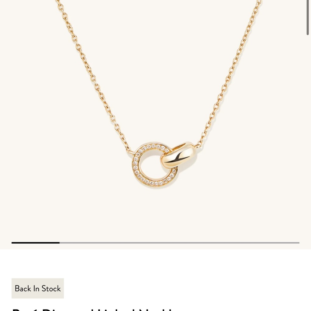 Mejuri 14k gold paved diamond circle link necklace